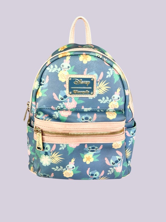Loungefly Handbags - Loungefly Rare Lilo & Stitch Floral Print Mini Backpack-Rare OG HEART Logo